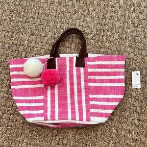 NWT Crown & Ivy Pink and White Striped Tote